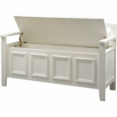 LINON HOME DCOR Laredo Storage Bench- White 84016WHT-01-KD-U